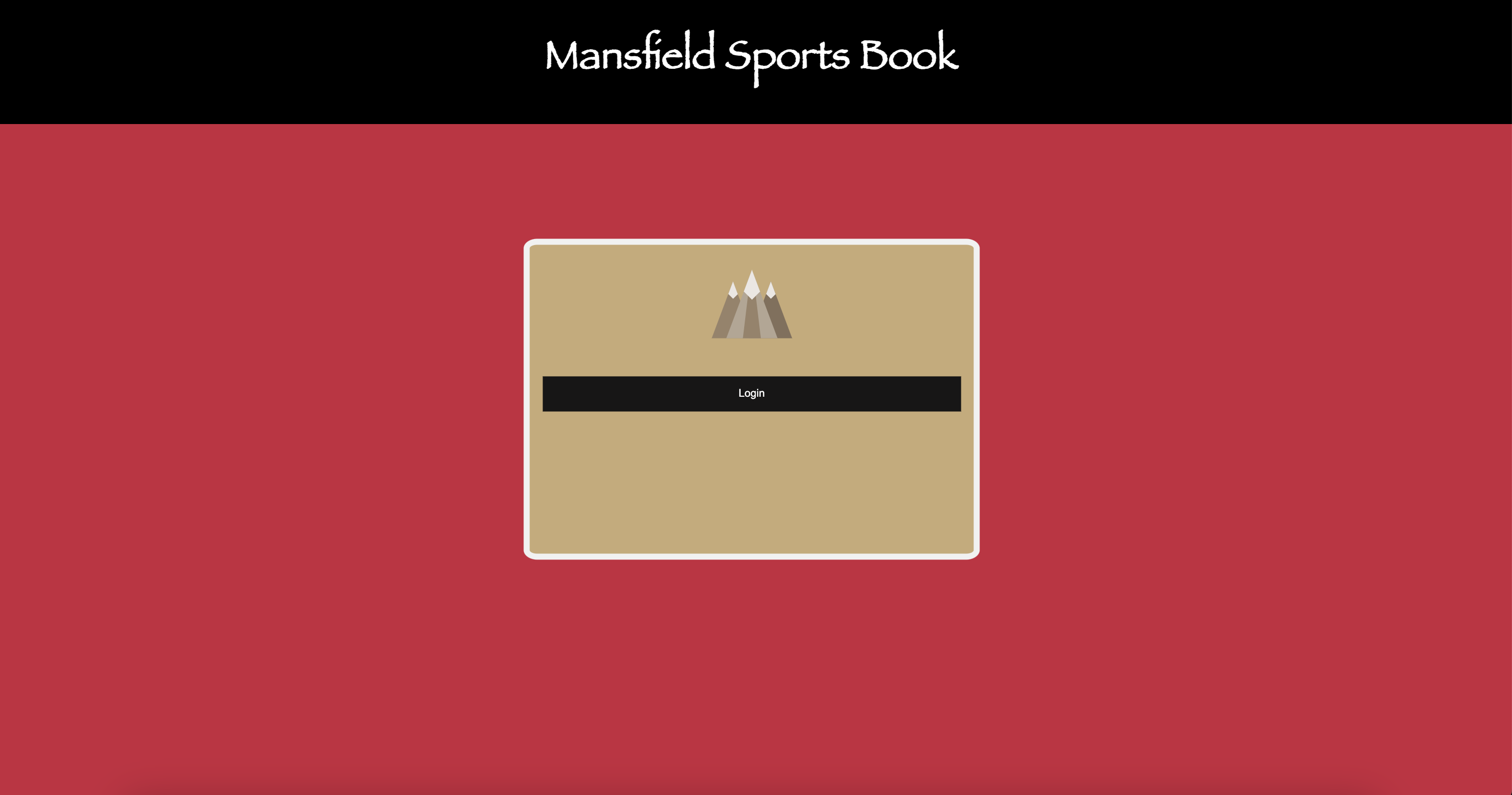 Login screen for the sports betting app
